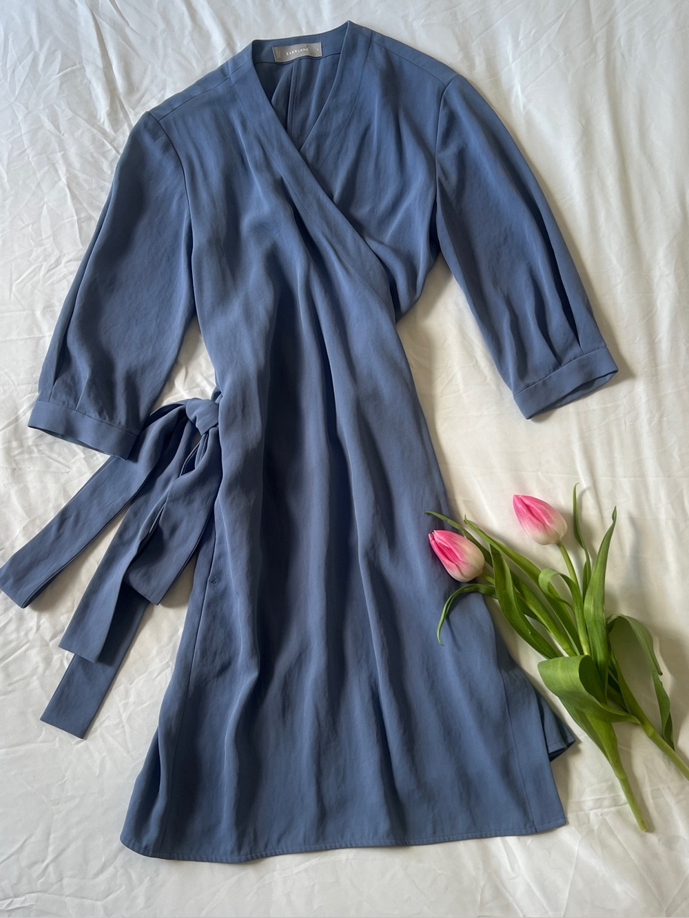 Everlane Japanese GoWeave Minimalist Wrap Dress